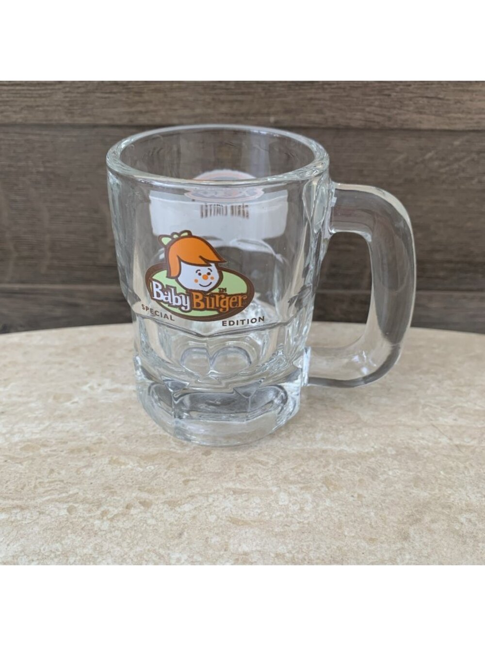 A&W Root Beer Mini Glass Mug Baby Burger Special Edition 3 1/4" Tall
